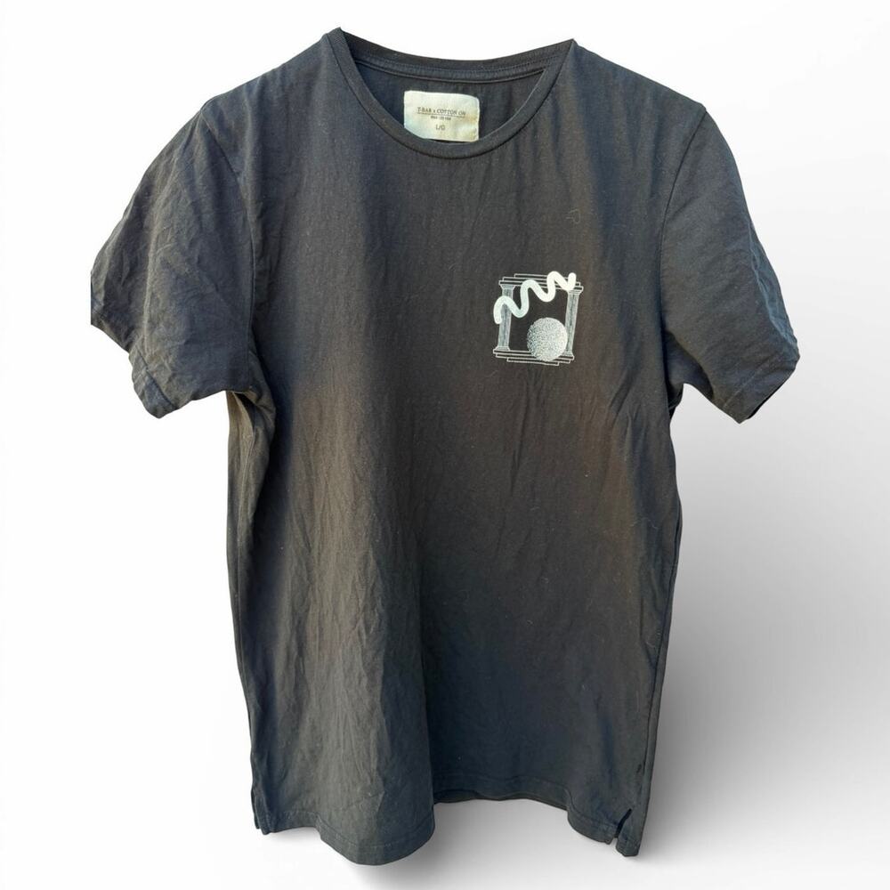 T Bar x Cotton On T Shirt Mens Large Black Graphic Music Art